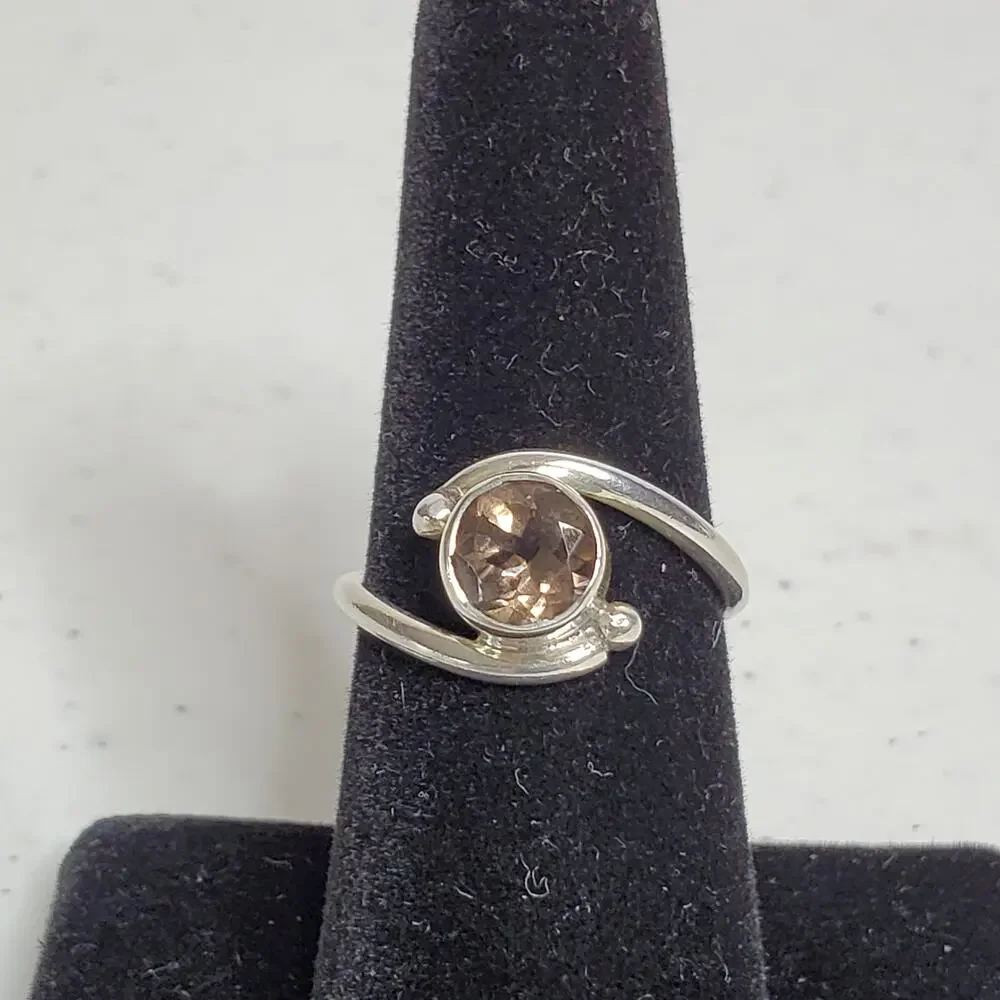 Unbranded .925 Sterling Silver Smoky Quartz Art Deco Ring - Picture 8 of 9